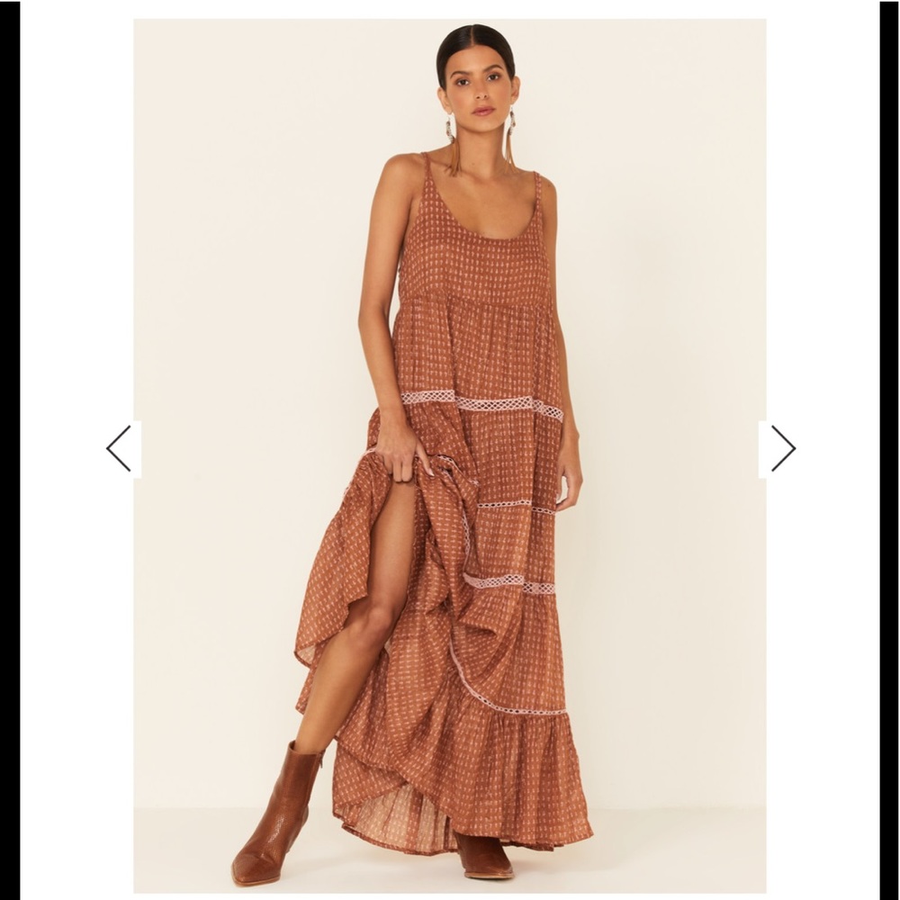 NWOT Free People Midnight Dance Print Maxi Slip